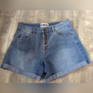 Rewash Women's  High Waist Mom Jeans Button Up Cuffed Shorts Sz. 9